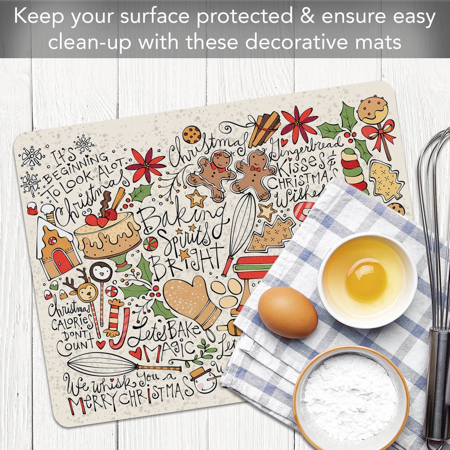 "Christmas Toss" Designer Flexible Cutting Board Mat