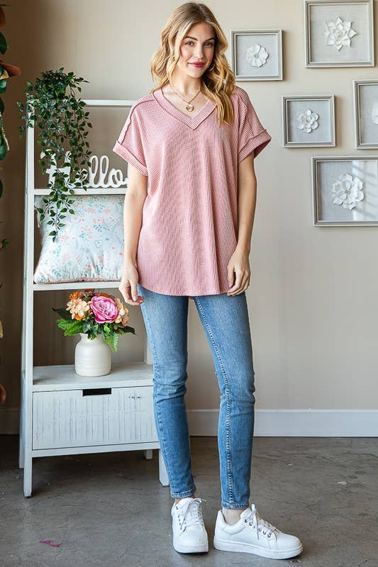 ELSA SOLID URBAN RIBBED TOP