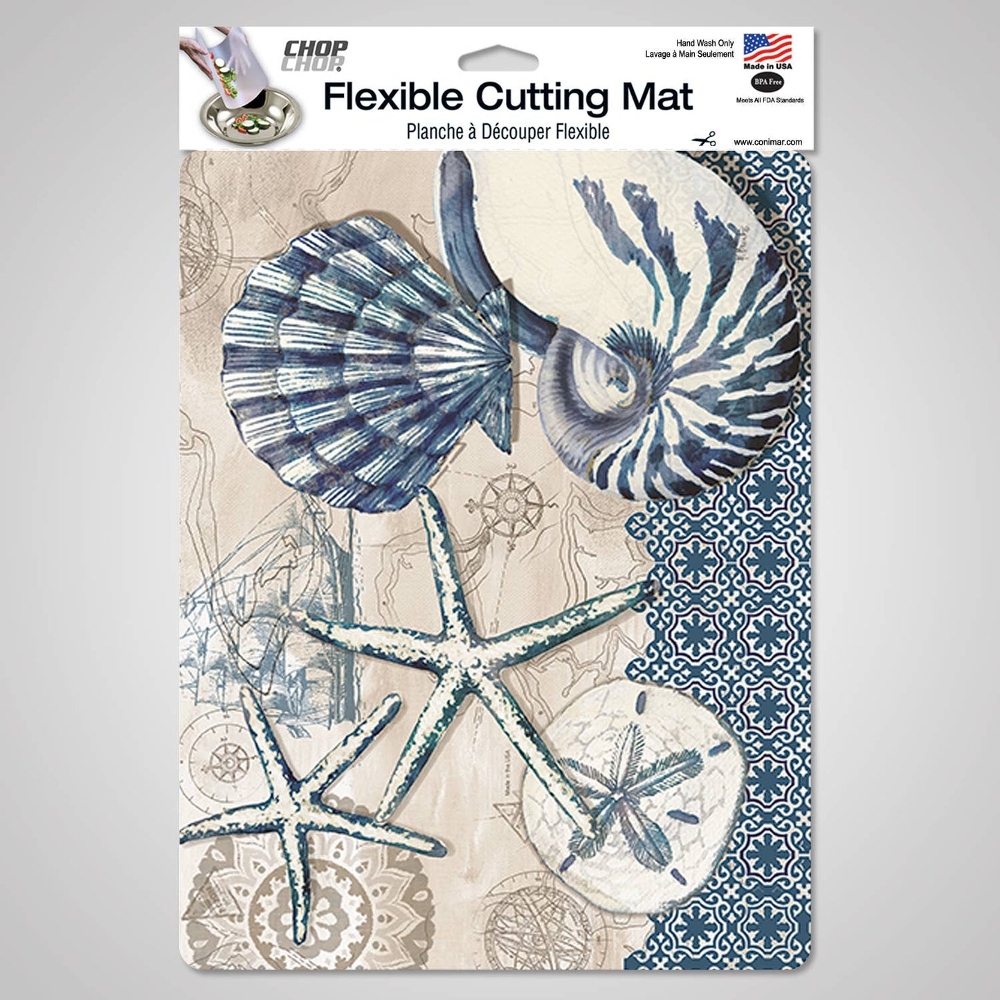 Tide Pool Shells Designer Flexible Cutting Board Mat