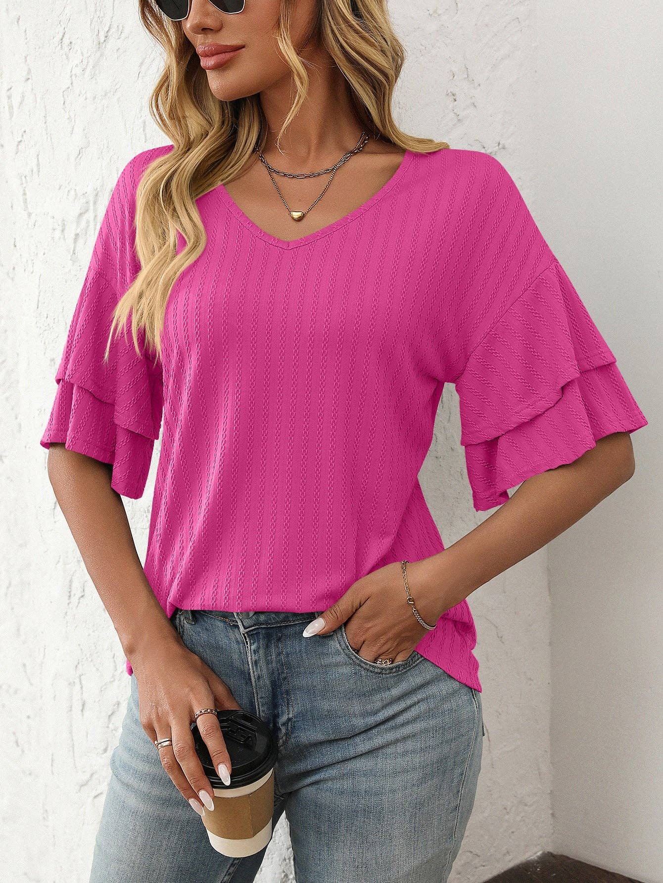 The Sweetheart Ruffle Sleeve Top