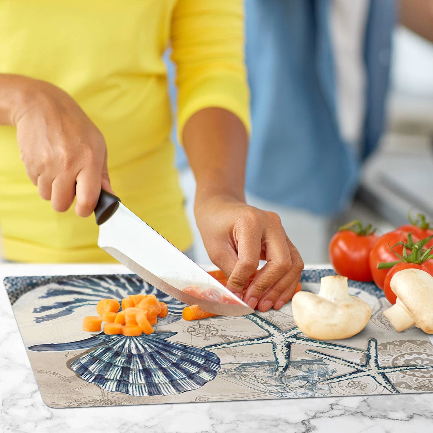 Tide Pool Shells Designer Flexible Cutting Board Mat