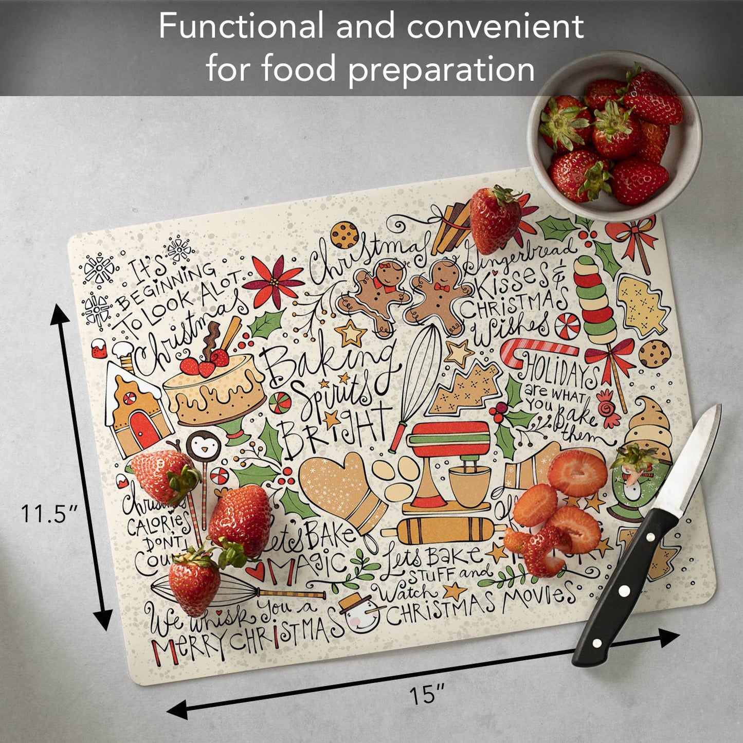 "Christmas Toss"  Designer Flexible Cutting Board Mat