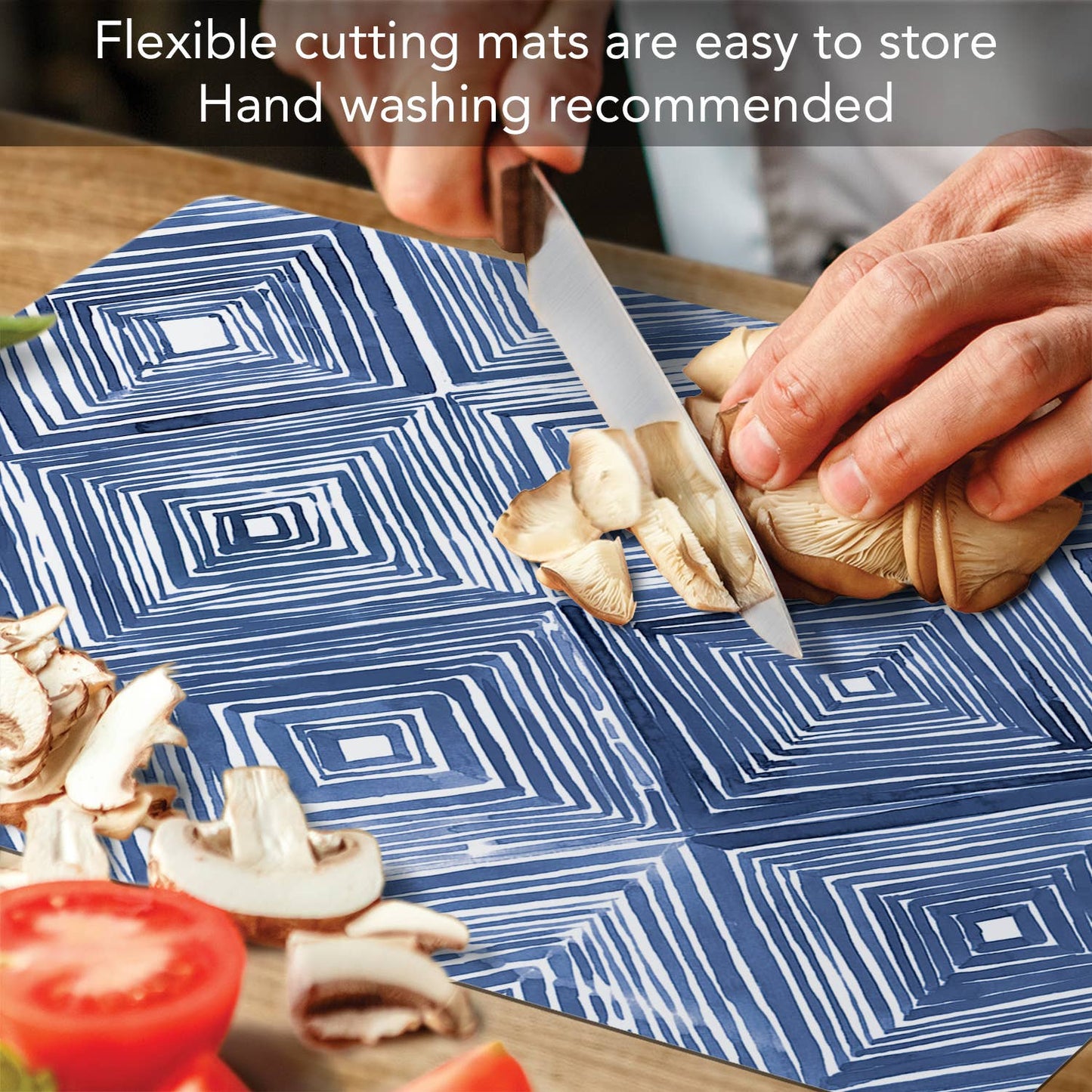 "Shibori Blues"  Designer Flexible Cutting Board Mat