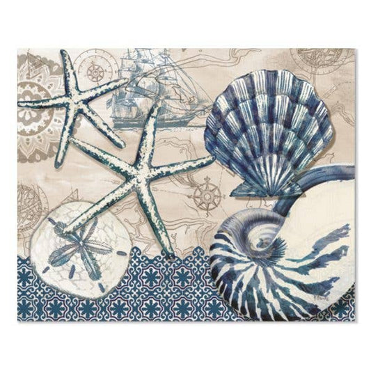Tide Pool Shells Designer Flexible Cutting Board Mat