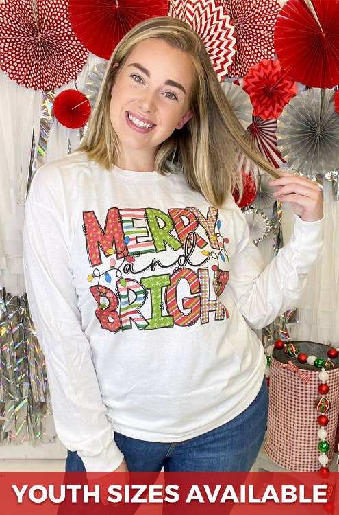 Merry and Bright Christmas Long Sleeve T-Shirt