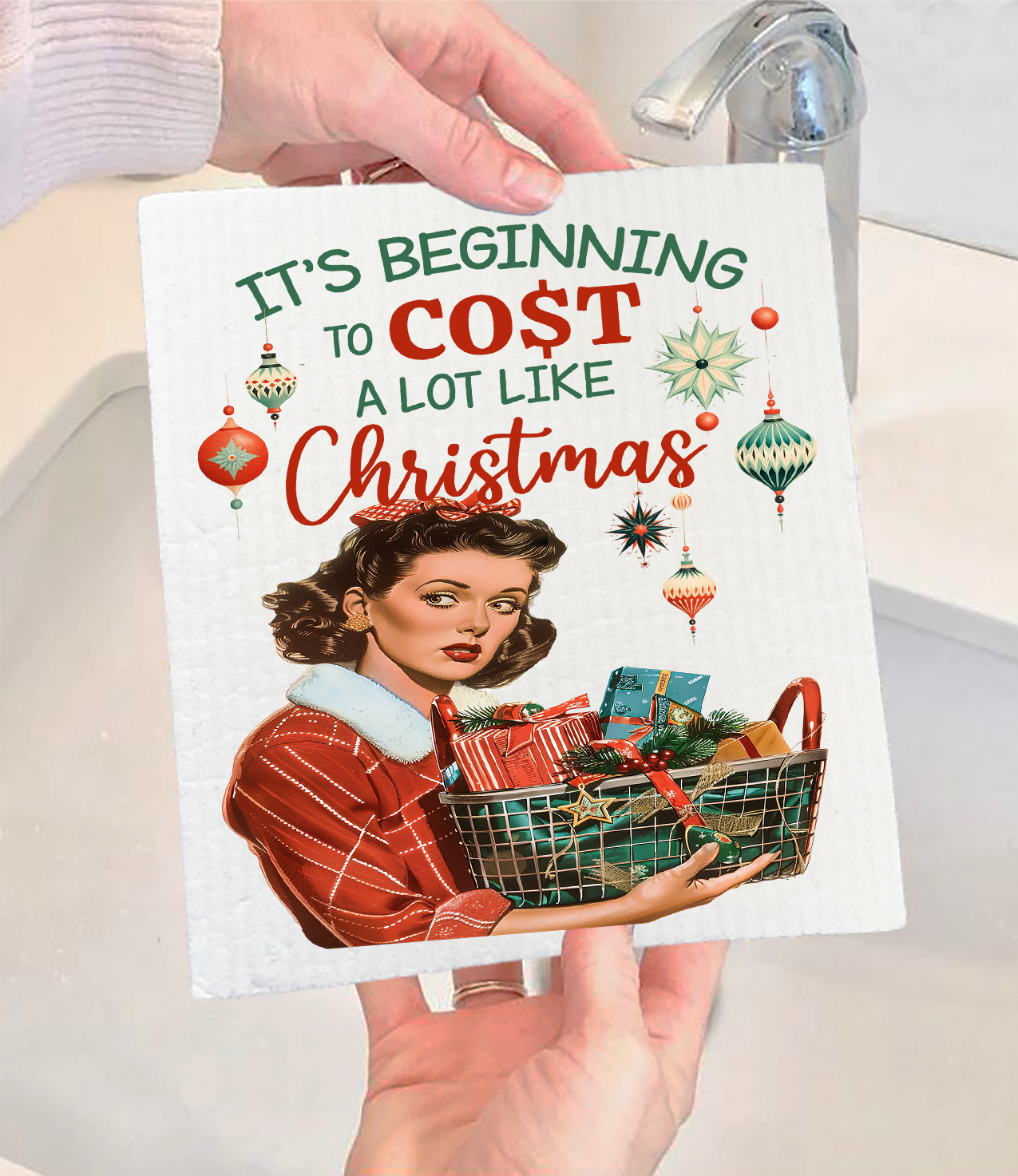 "Beginning to cost like Christmas" Swedish Dishcloth