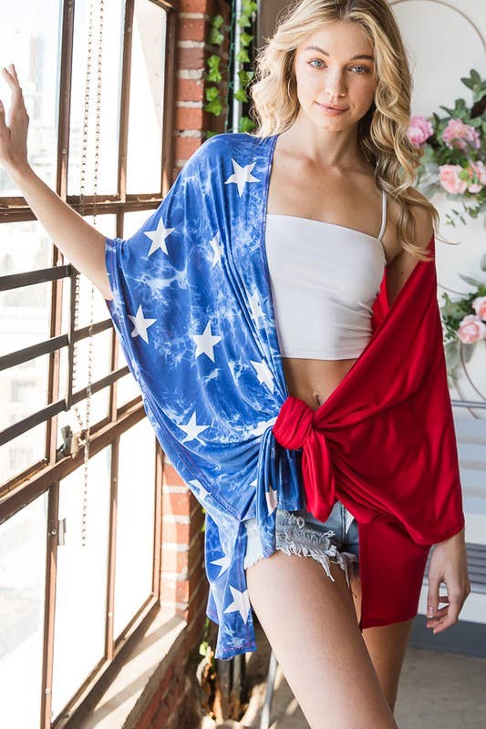 Red, White & Beachy Versatile Cardi