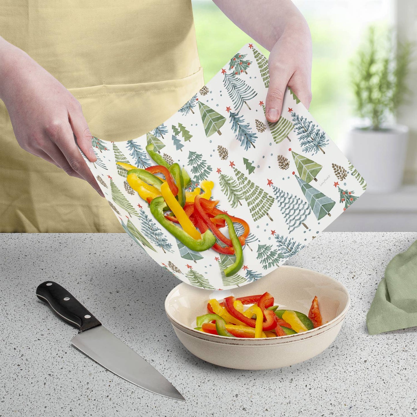 Jolly Trees Designer Flexible Plastic Cutting Board Mat