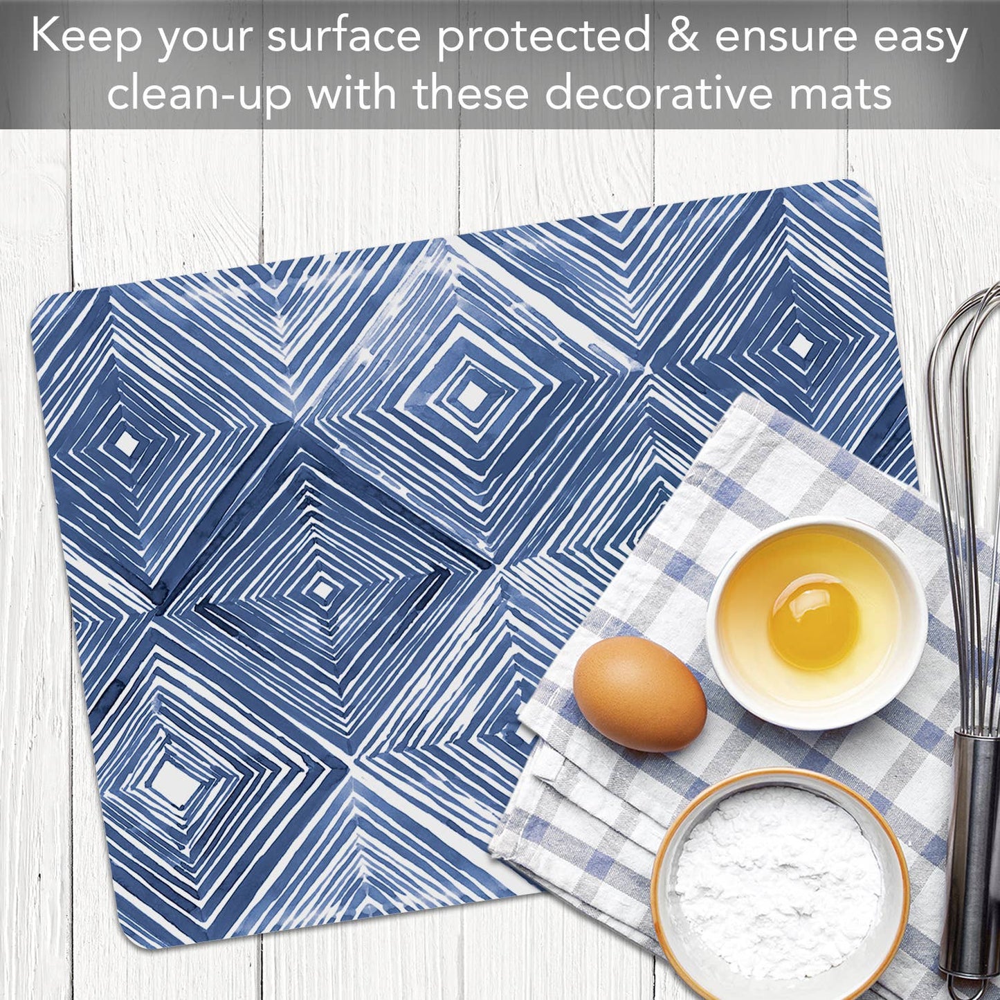 "Shibori Blues"  Designer Flexible Cutting Board Mat