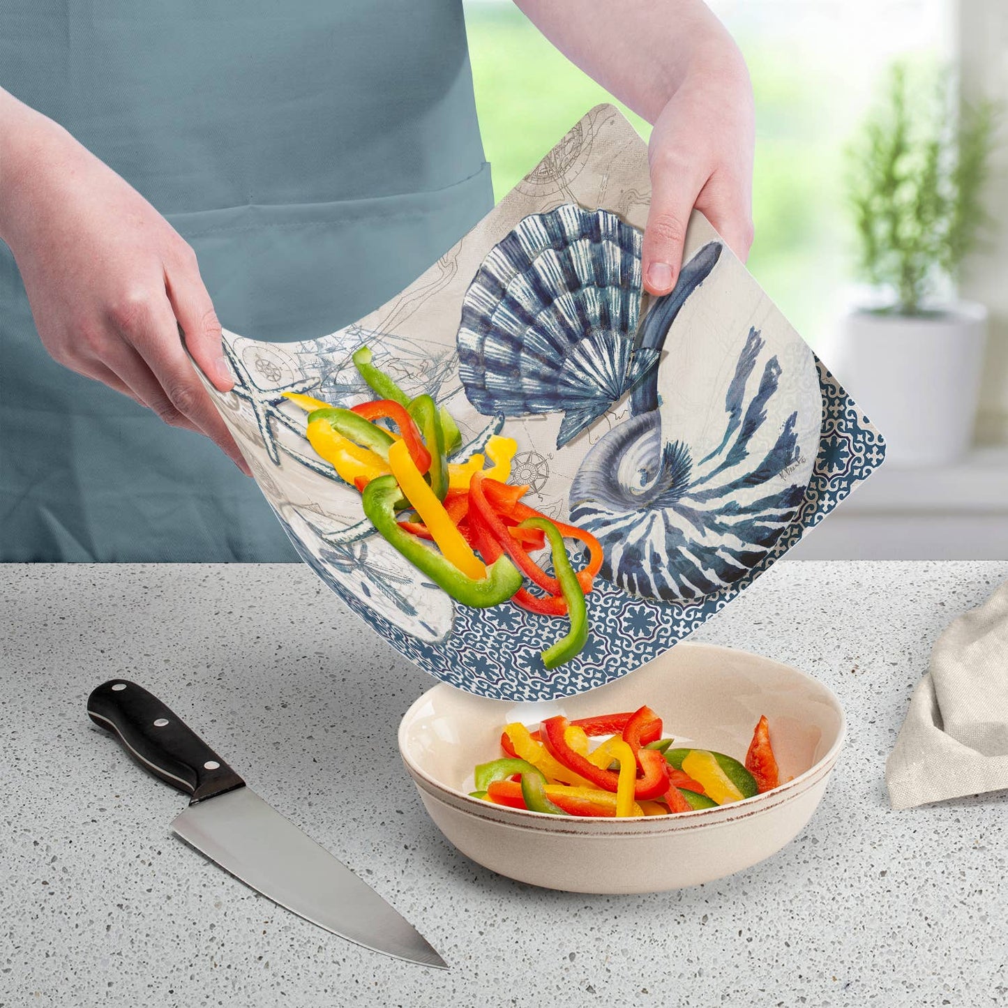 Tide Pool Shells Designer Flexible Cutting Board Mat