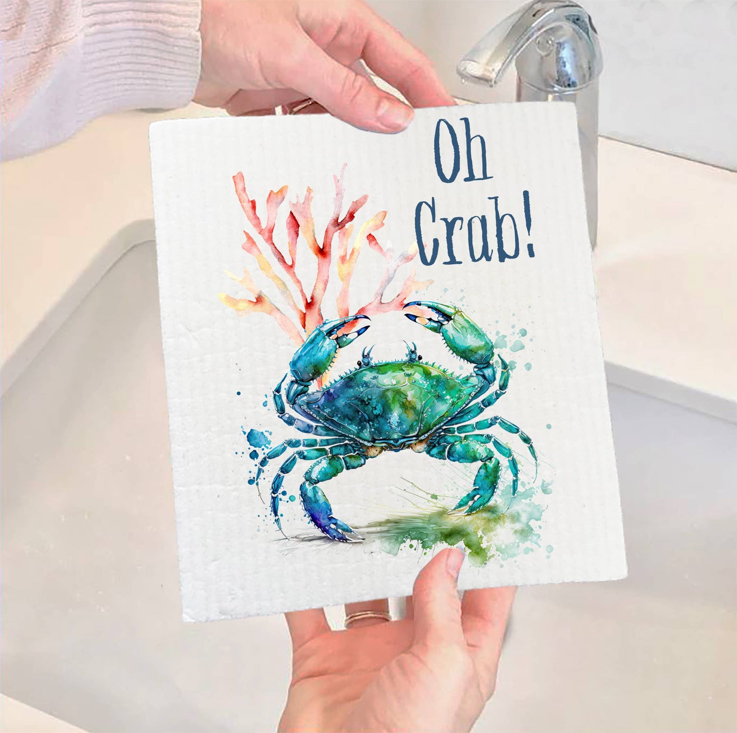 "Oh Crab" Blue Crab SWEDISH DISH CLOTH