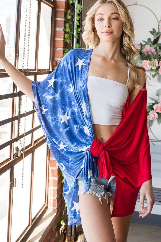 Red, White & Beachy Versatile Cardi