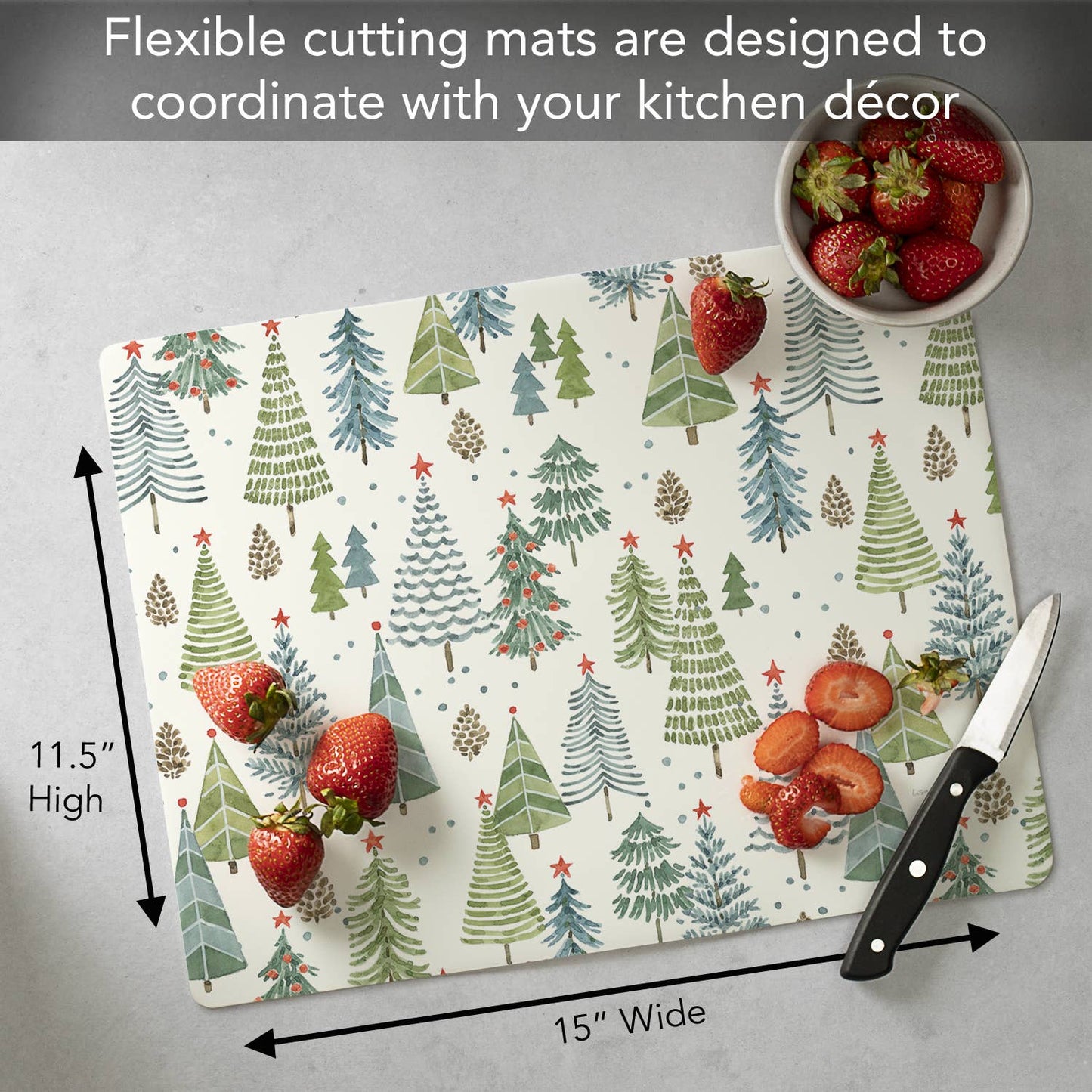 Jolly Trees Designer Flexible Plastic Cutting Board Mat