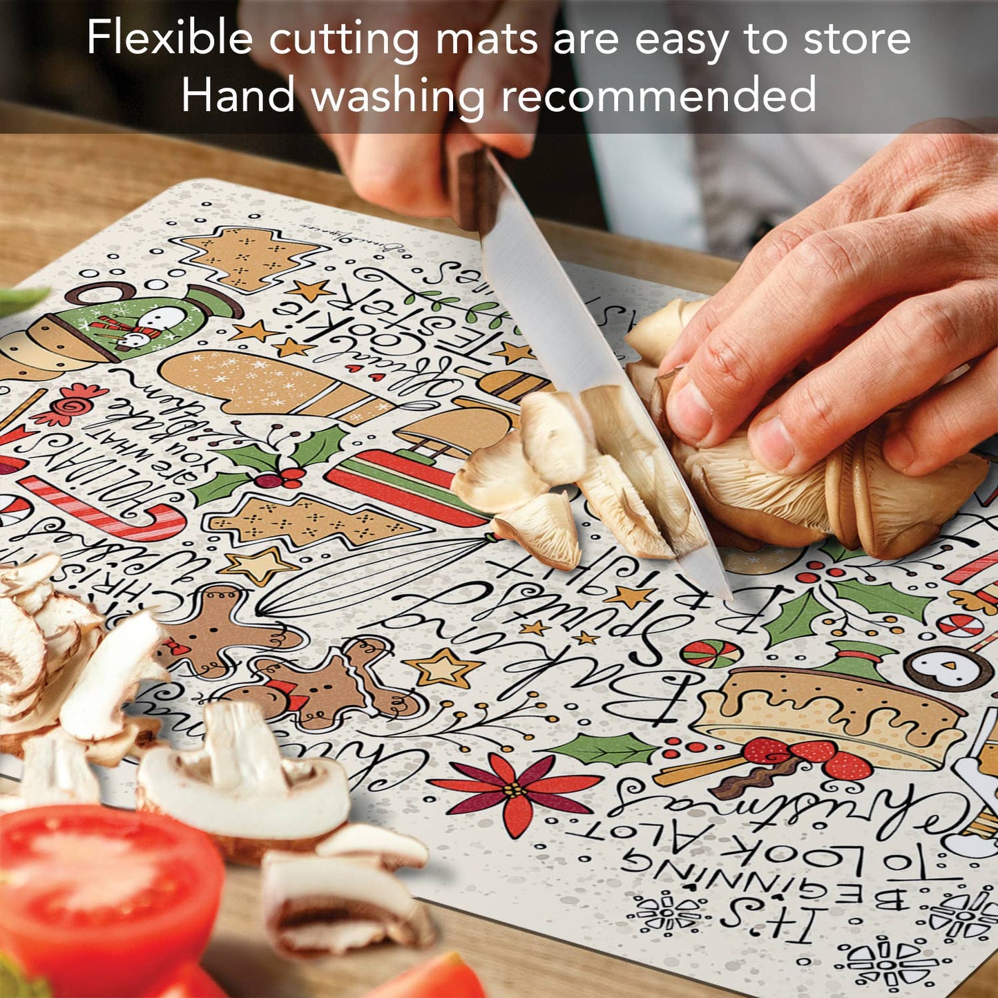 "Christmas Toss"  Designer Flexible Cutting Board Mat