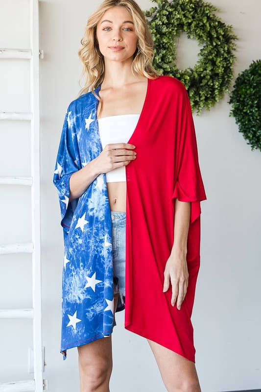 Red, White & Beachy Versatile Cardi