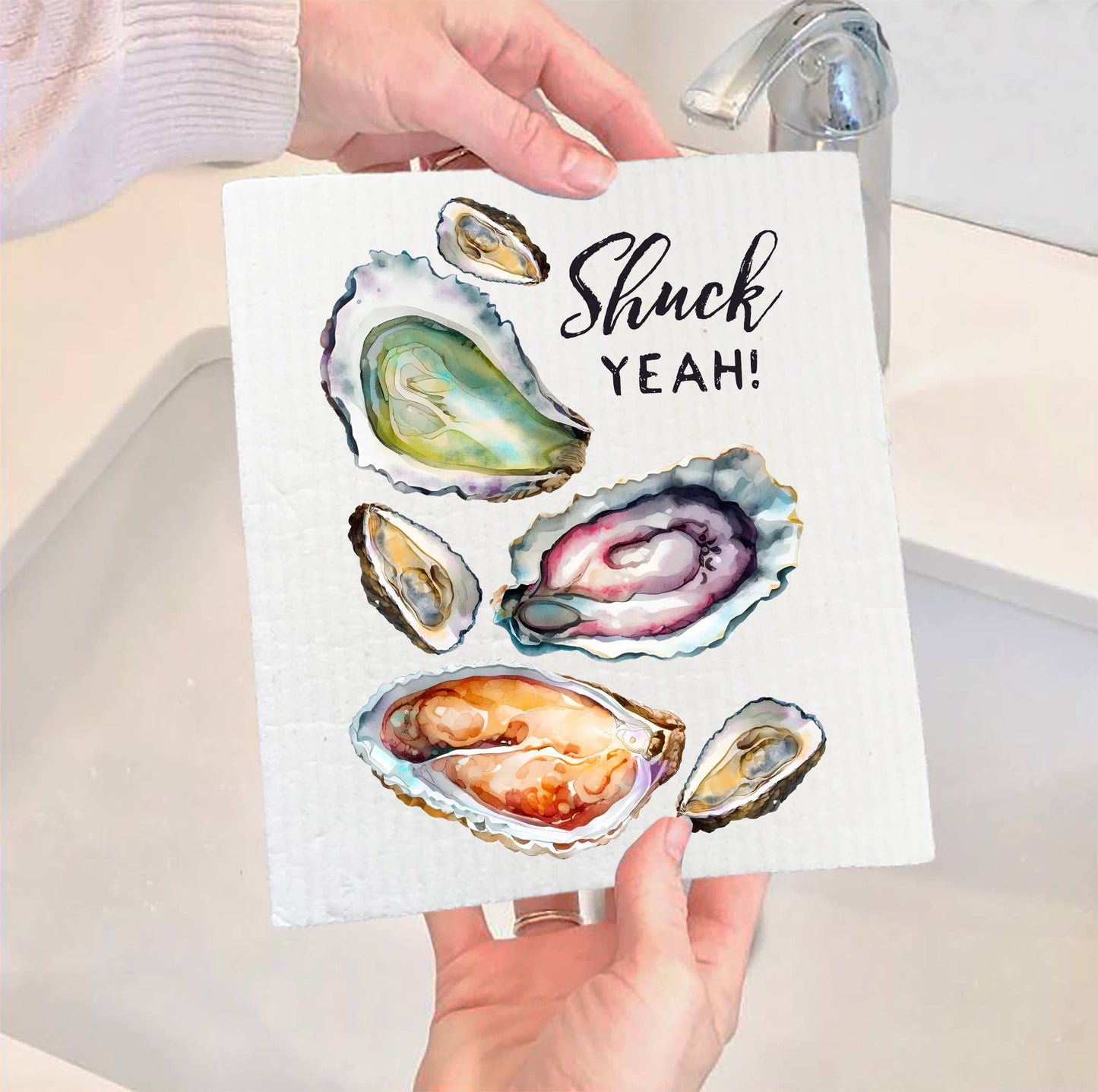 Oysters "Shuck Yeah" SWEDISH DISH CLOTH