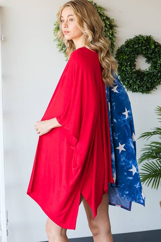 Red, White & Beachy Versatile Cardi