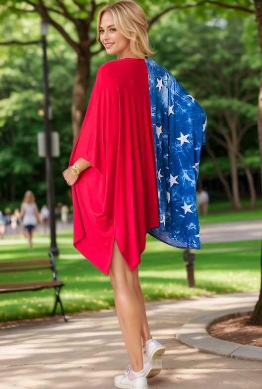Red, White & Beachy Versatile Cardi