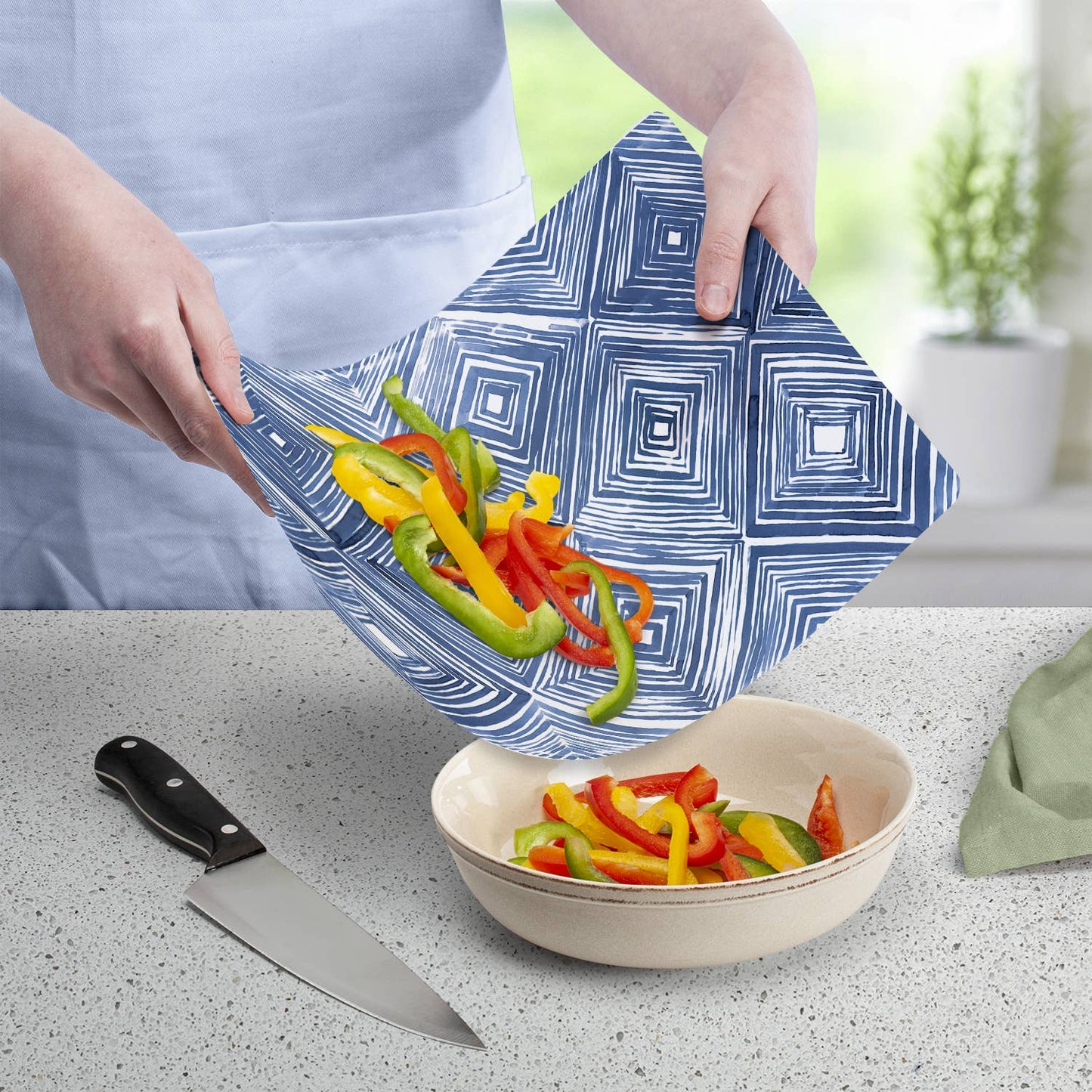 "Shibori Blues"  Designer Flexible Cutting Board Mat