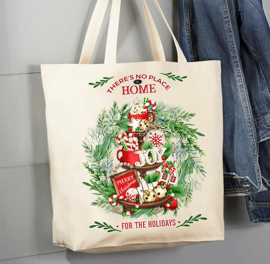 Christmas No Place Like Home Canvas Tote Bag