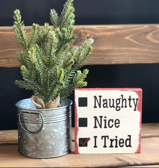 Sign - "Naughty Nice" - Funny